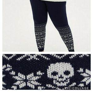 🆕💀 NAVY SWEATER KNIT FAIR ISLE SKULL - PREMIUM LEGGING 💀